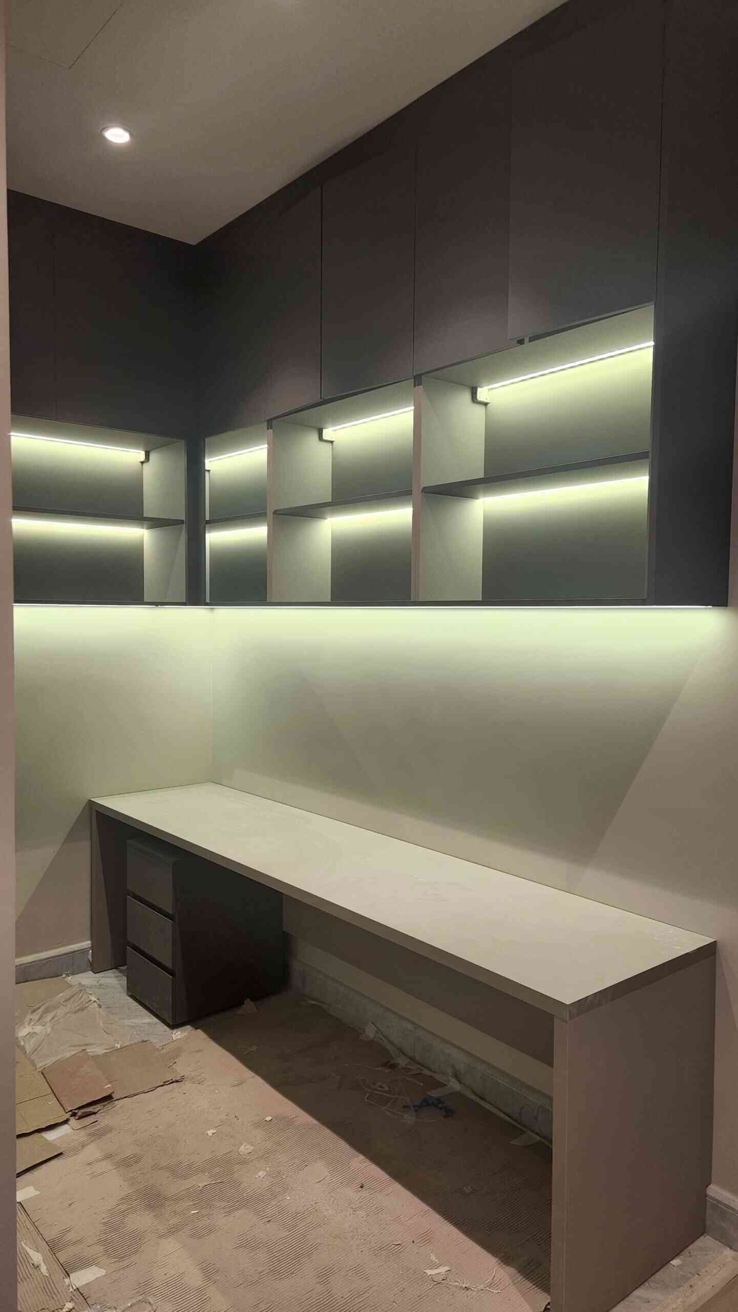 room that has some lights on the wall - Landscaping Construcion company in Dubai UAE