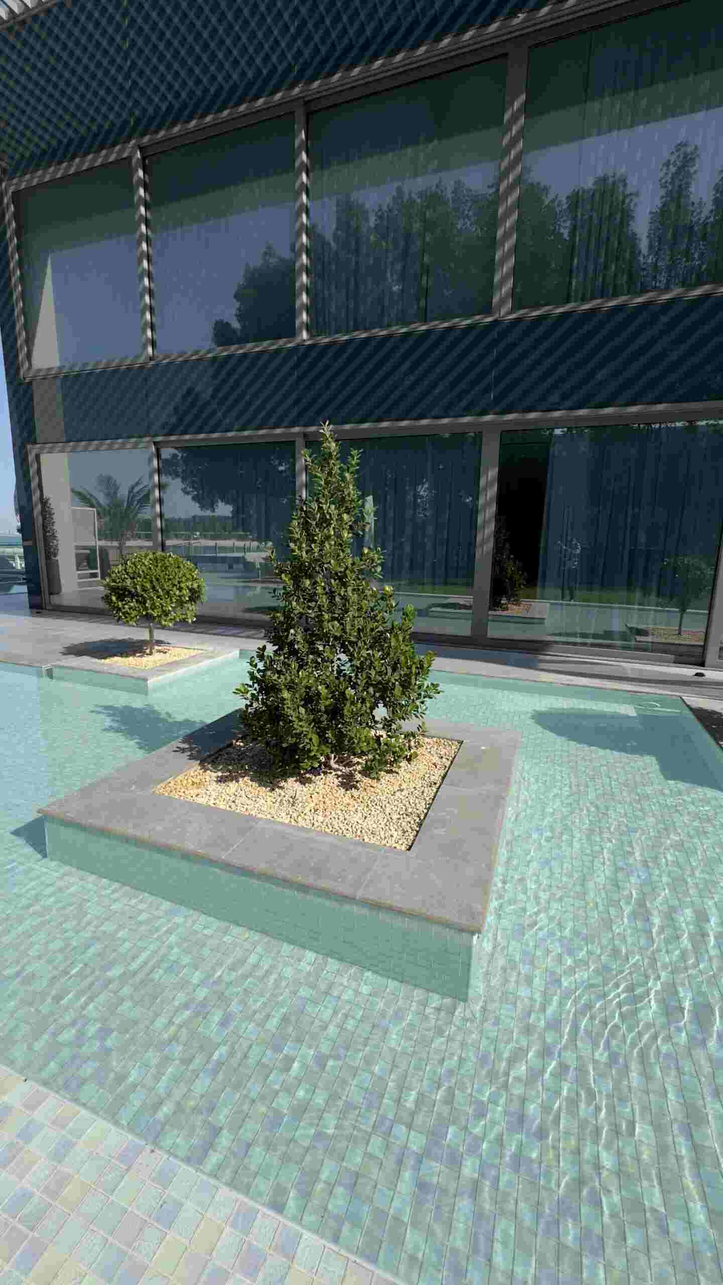 modern house with a swimming pool in front of it - swimming pool contractors Dubai UAE