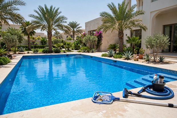 Swimming pool maintenance in Dubai — crystal clear pool water
